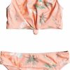 Swimsuits Roxy | Roxy Girls' Surf Landscape Cop Top Swimsuit Set For Girls' Peach Pearl