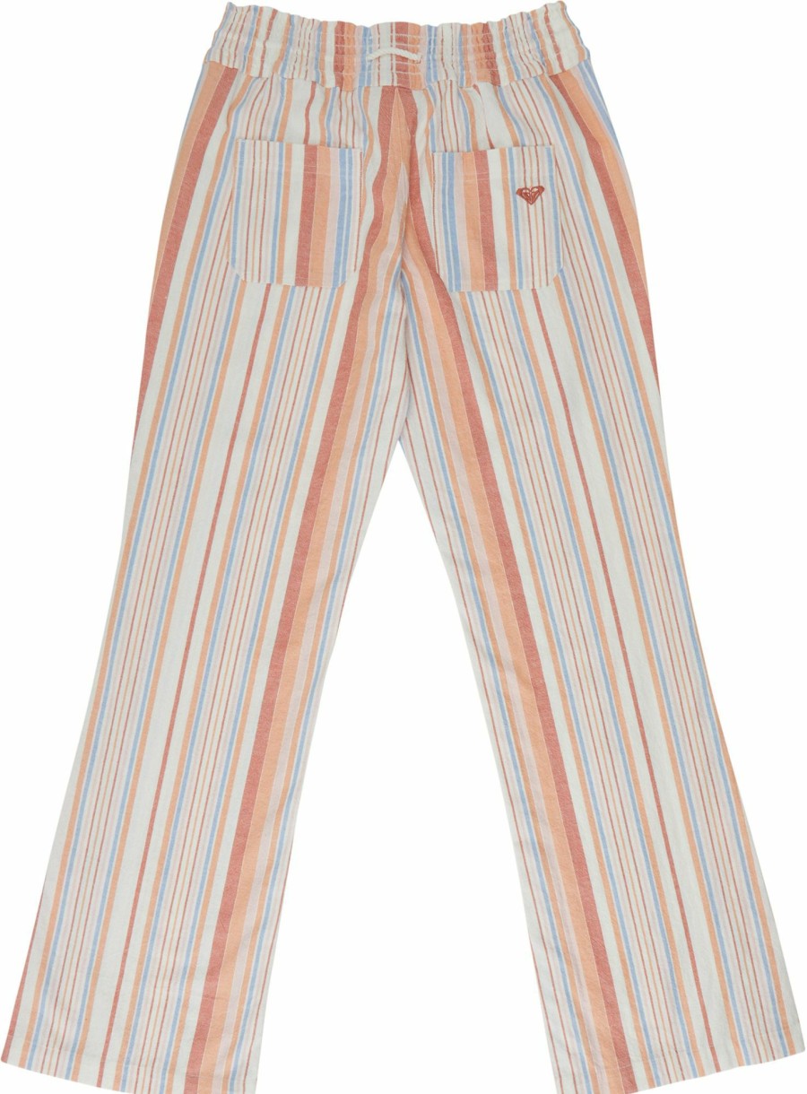 Pants Roxy | Roxy Women'S Oceanside Yarn Dye Pants For Women Snow White Stripe