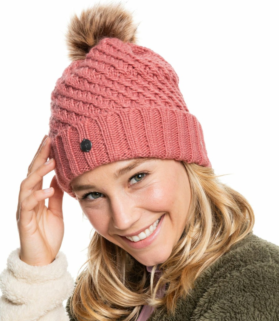 Hats Roxy | Roxy Women'S Blizzard Pom-Pom Beanie For Women