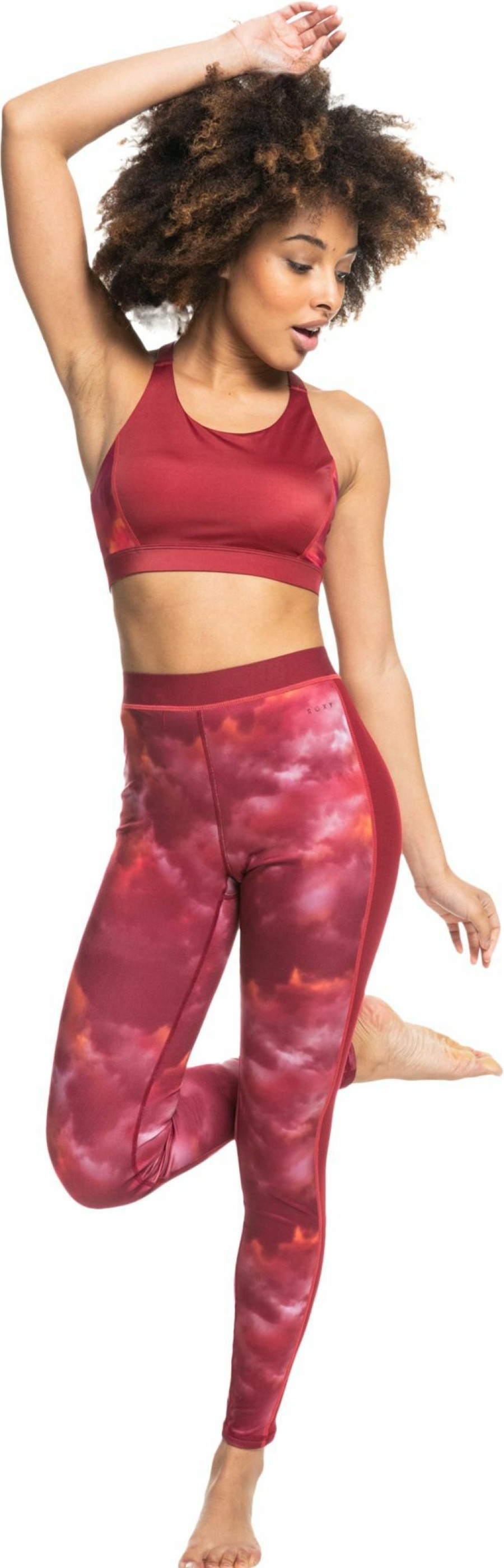 Pants Roxy | Roxy Women'S Frosted Technical Leggings For Women Tibetan Red