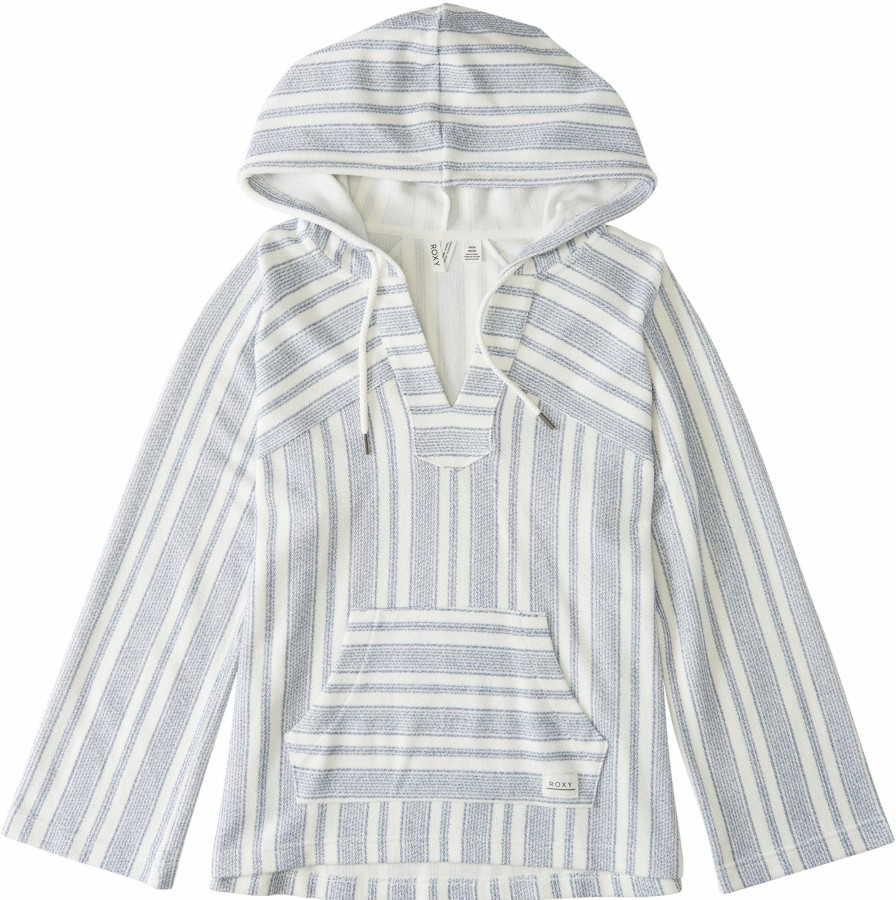 Sweatshirts Roxy | Roxy Women'S Wild And Free Hoodie For Women Snow White Stripe