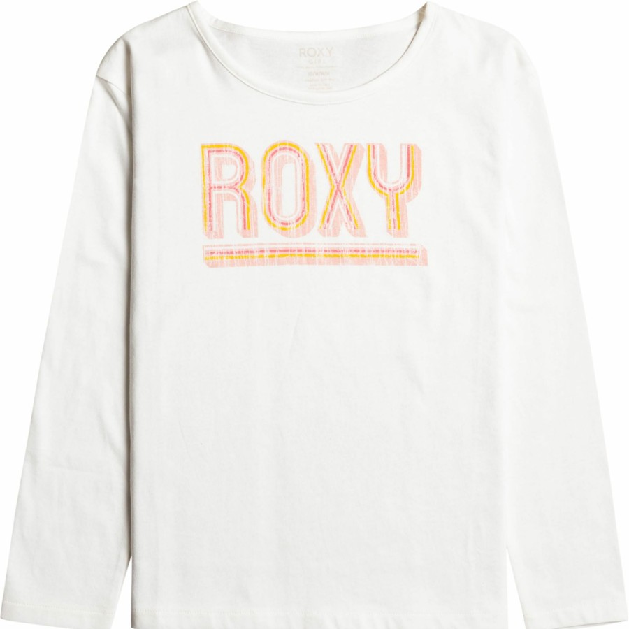 Shirts Roxy | Roxy Girls' The One Long Sleeve T-Shirt For Girls' Snow White