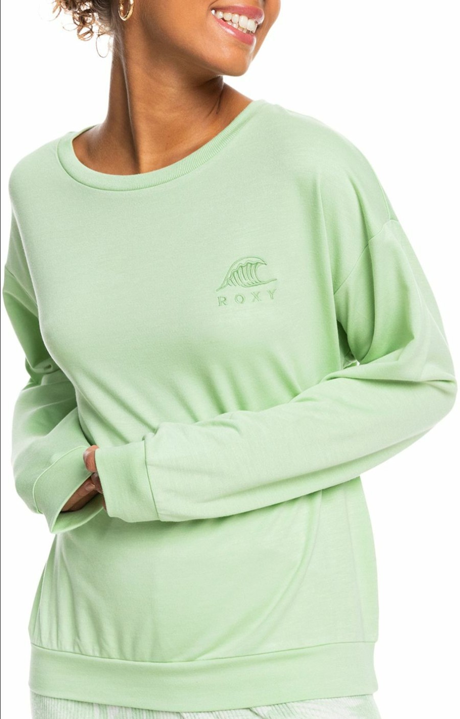 Sweatshirts Roxy | Roxy Women'S Surfing By Moonlight Long Sleeve Shirt For Women Sprucetone