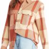 Shirts Roxy | Roxy Women'S Let It Go Flannel Long Sleeve Shirt For Women Beige Multi