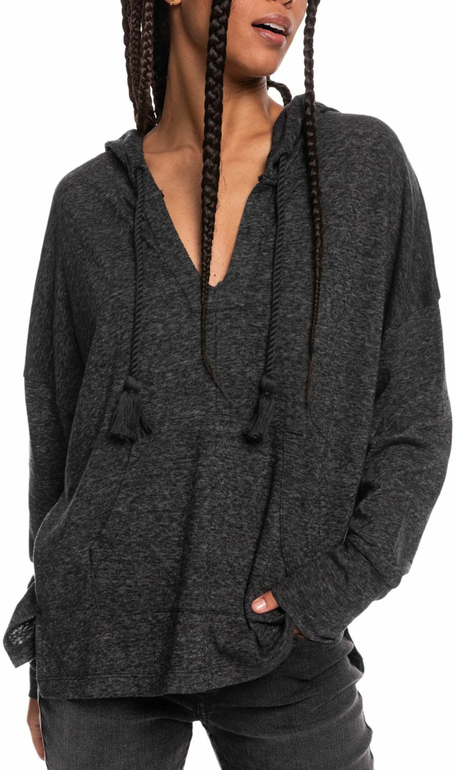 Sweatshirts Roxy | Roxy Women'S Paddle Out Pullover Hoodie For Women Anthracite