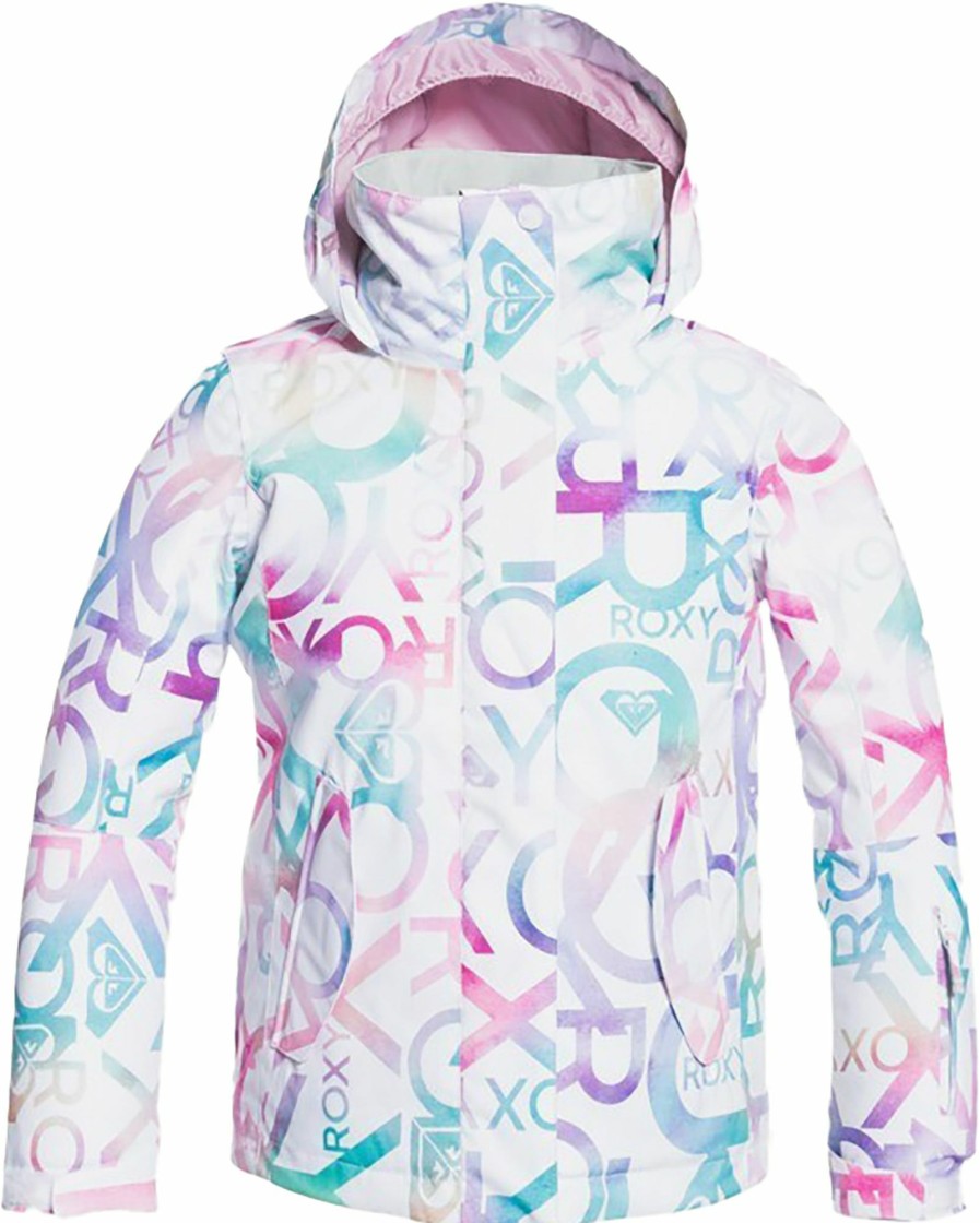 Jackets Roxy | Roxy Girls' Jetty Snow Jacket For Girls' Bright White Macha