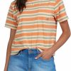 Shirts Roxy | Roxy Women'S Yarn Dye T Shirt For Women