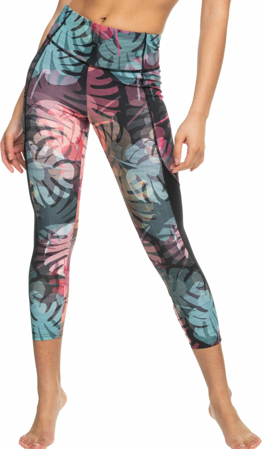 Pants Roxy | Roxy Women'S Back Of My Mind Workout Leggings For Women True Black Print