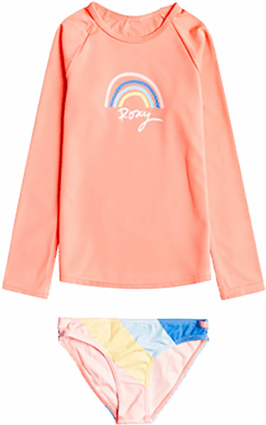 Rashguards Roxy | Roxy Girls' Touch Of Rainbow Long Sleeve Rashguard Set For Girls' Regatta Over The Rainbow