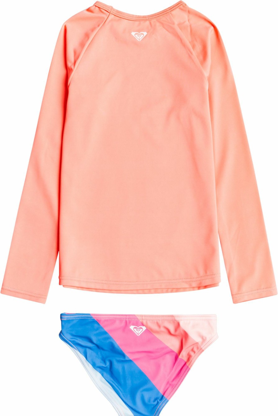 Rashguards Roxy | Roxy Girls' Touch Of Rainbow Long Sleeve Rashguard Set For Girls' Regatta Over The Rainbow