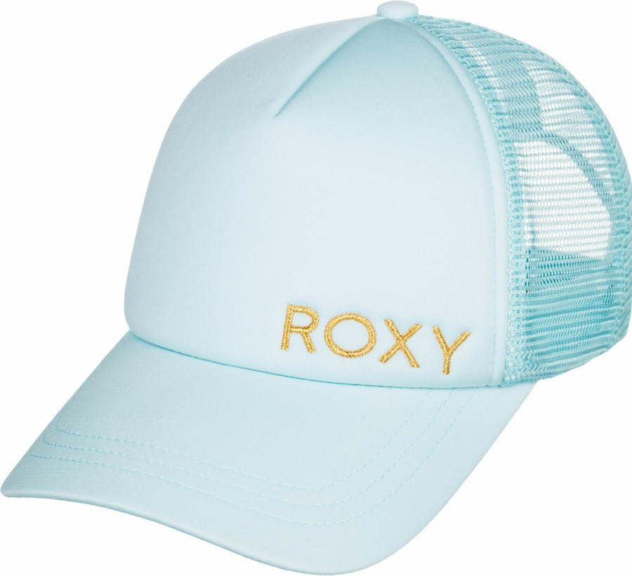 Hats Roxy | Roxy Women'S Finishline 2 Color Trucker Hat For Women Cool Blue