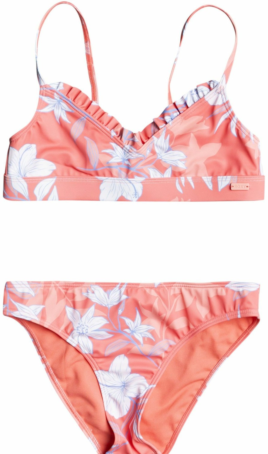 Swimsuits Roxy | Roxy Girls' Bloom Paradise Bikini For Girls' Shell Pink/Sunburst Florl