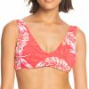 Swimsuits Roxy | Roxy Women'S Seaside Tropics Bralette Bikini Top For Women Hibiscus Seaside Tropics