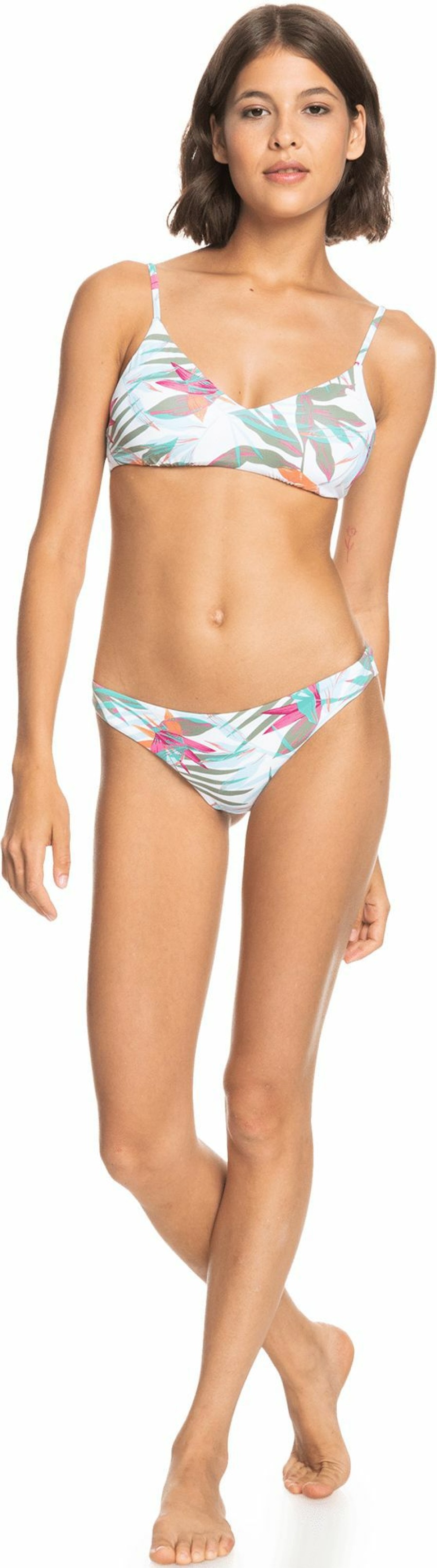 Swimsuits Roxy | Roxy Women'S Beach Classics Cheeky Bikini Bottoms For Women Bright White