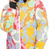 Jackets Roxy | Roxy X Cynthia Rowley Women'S Rowley Puffer Jacket For Women Bright Whte Ptchwrk Rowly