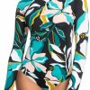 Rashguards Roxy | Roxy Women'S Printed Beach Classics Long Sleeve Rashguard For Women Anthracite