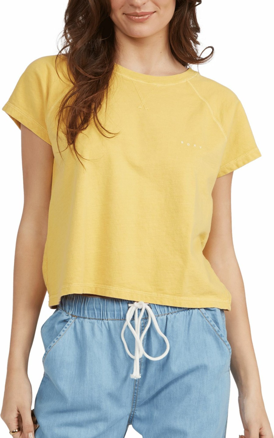 Shirts Roxy | Roxy Women'S Sun Lines Short Sleeve T-Shirt For Women Ochre