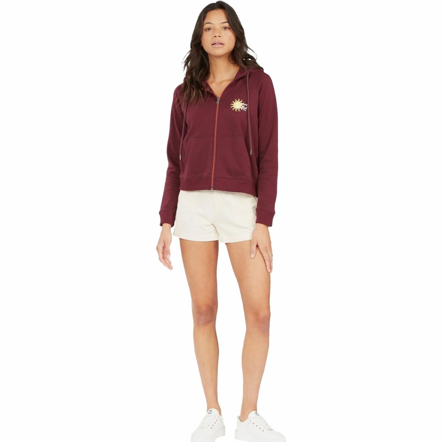 Sweatshirts Roxy | Roxy Women'S Easy Evening Full Zip Hoodie For Women Fig