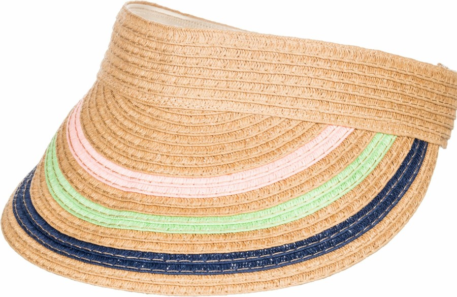 Hats Roxy | Roxy Women'S Keep Tanning Woven Straw Visor For Women Natural