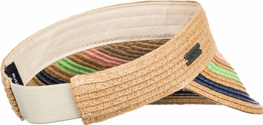 Hats Roxy | Roxy Women'S Keep Tanning Woven Straw Visor For Women Natural