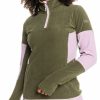 Jackets Roxy | Roxy Women'S Sayna Warmflight Fleece Jacket For Women Burnt Olive