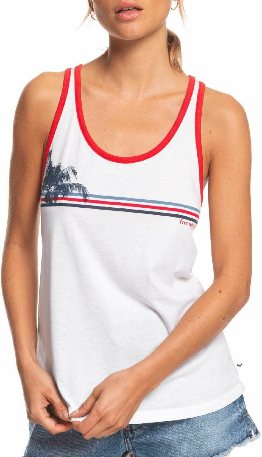 Shirts Roxy | Roxy Women'S Find Your Own Path A Graphic Tank Top For Women Snow White