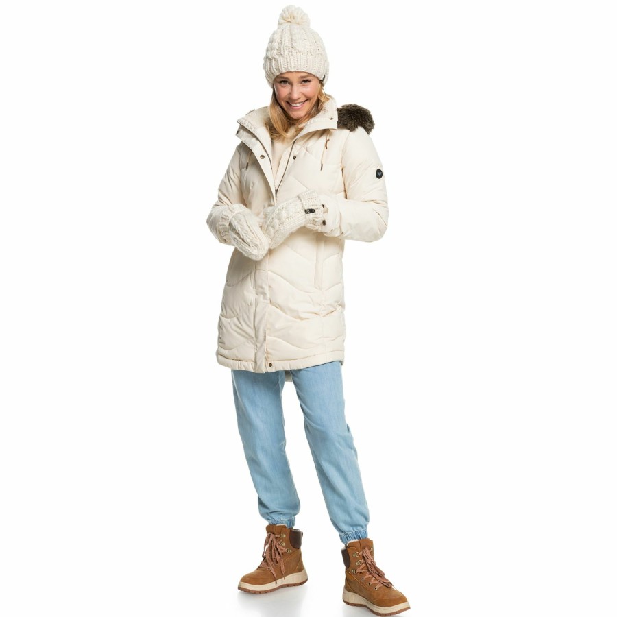 Jackets Roxy | Roxy Women'S Ellie Warmlink Waterproof Jacket For Women Parchment